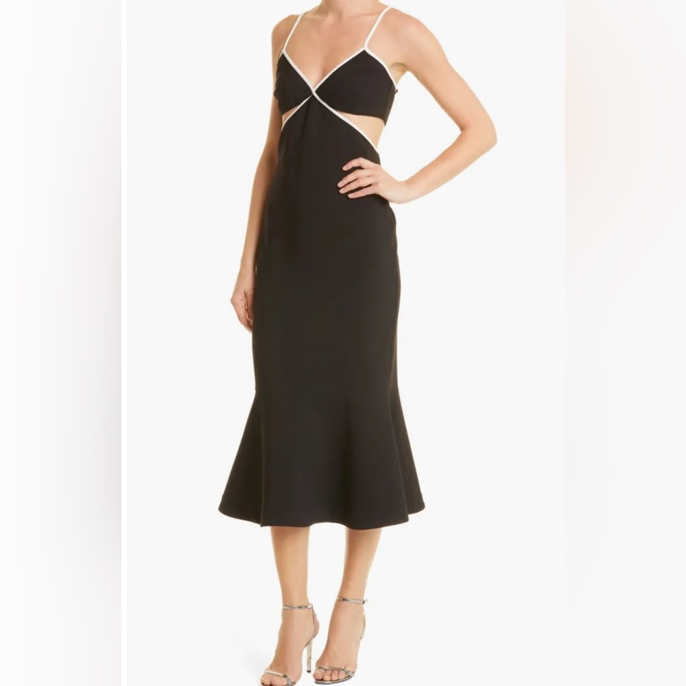 Likely NWT Black & White Cutout Adabell Midi Dress